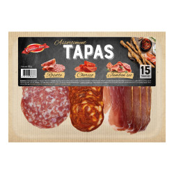 Assortiment Tapas, 15 tranches (Rosette, Chorizo, Jambon Sec),180 g